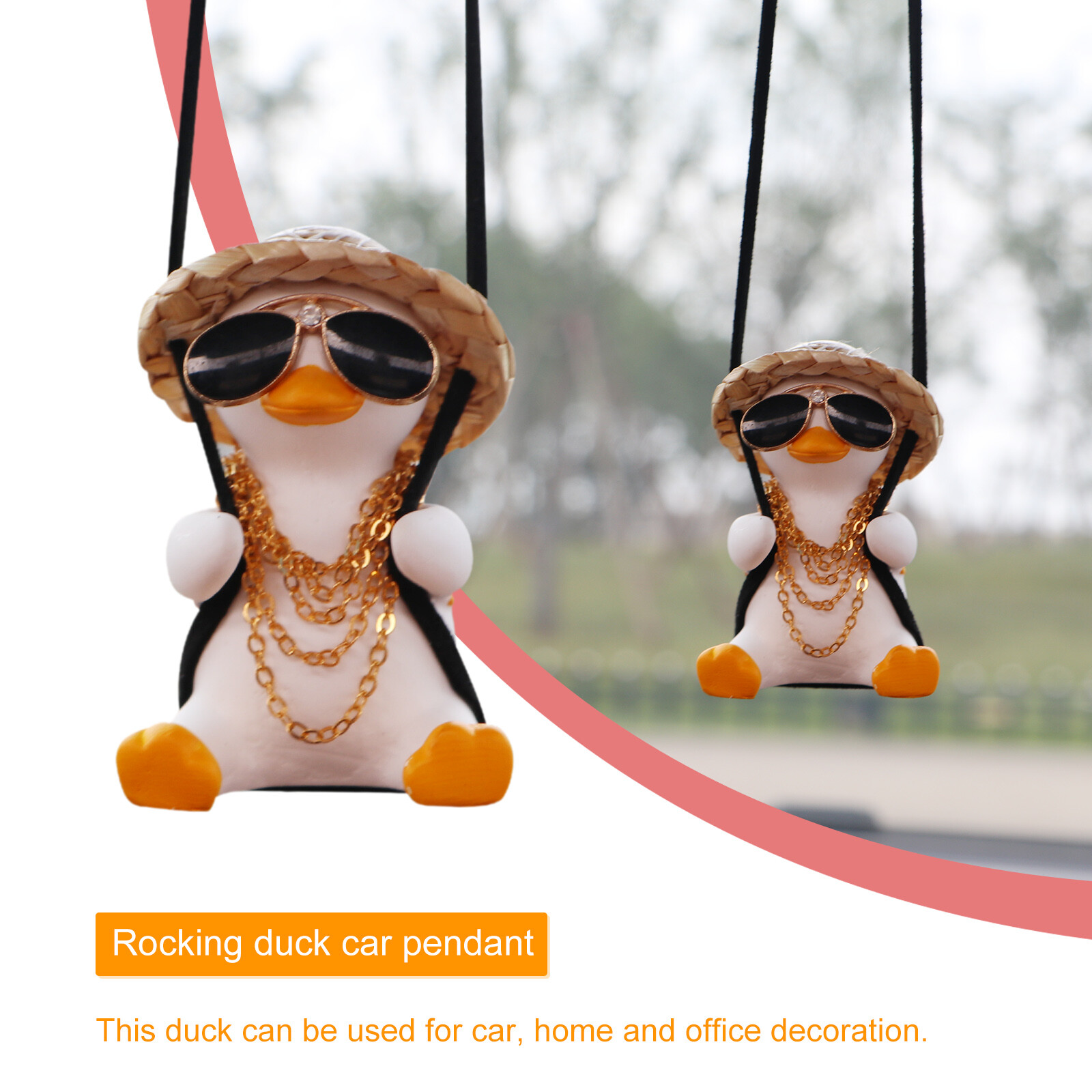 Swinging Duck Car Rearview Decor Flying Duck Car Cute Art Decor