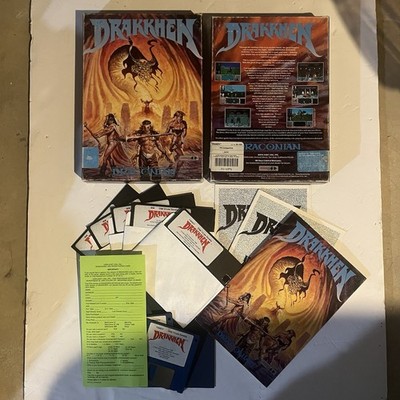Drakkhen  IBM Big Box PC Game , 3.5  + 5.25  Disks - 1989 Complete - Data East