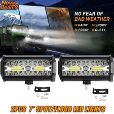 2x 7''20000W LED Work Light Bar Flood Spot Pod OffRoad Fog Driving Fit ATV Truck