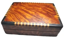 Inlaid Marquetry Wooden Jewelry Trinket Moroccan Thuya Wood Box 5 X 4 X 2"