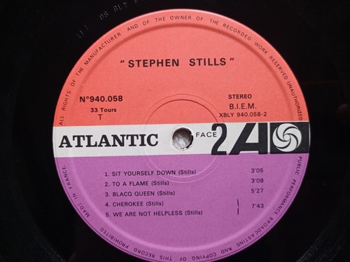 LP 33T STEPHEN STILLS "Eponyme" ATLANTIC 940 058 FRANCE 1970 VG+ ° - Imagen 4 de 4