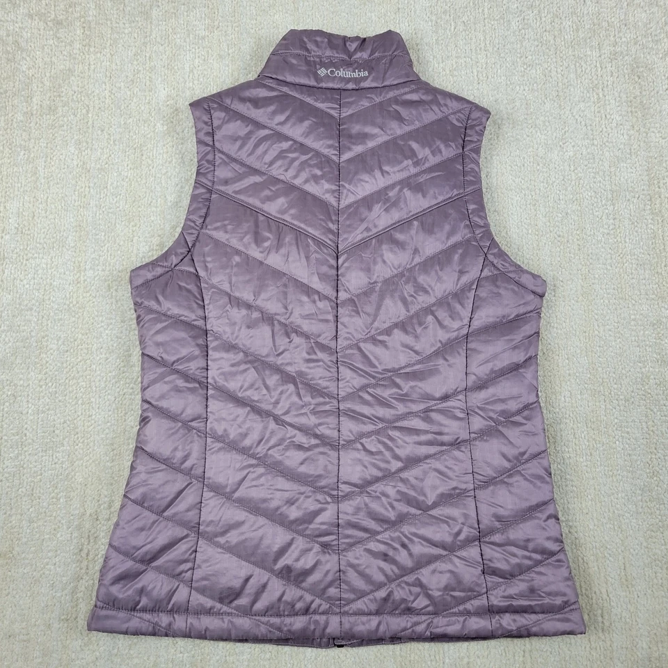 Columbia Puffer Vest Women M Purple Full Zip Quilted Packable Lightweight Hiking - Image 2 of 4