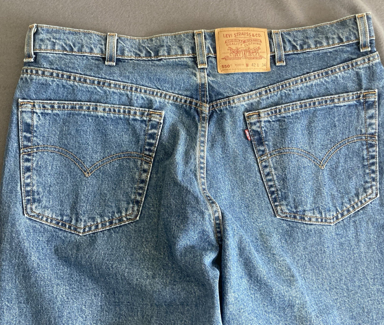Vintage Levis 550 Relaxed Fit Jeans Mens 42x34 (Fit 40x34) USA Made Cotton 90's thumbnail 10