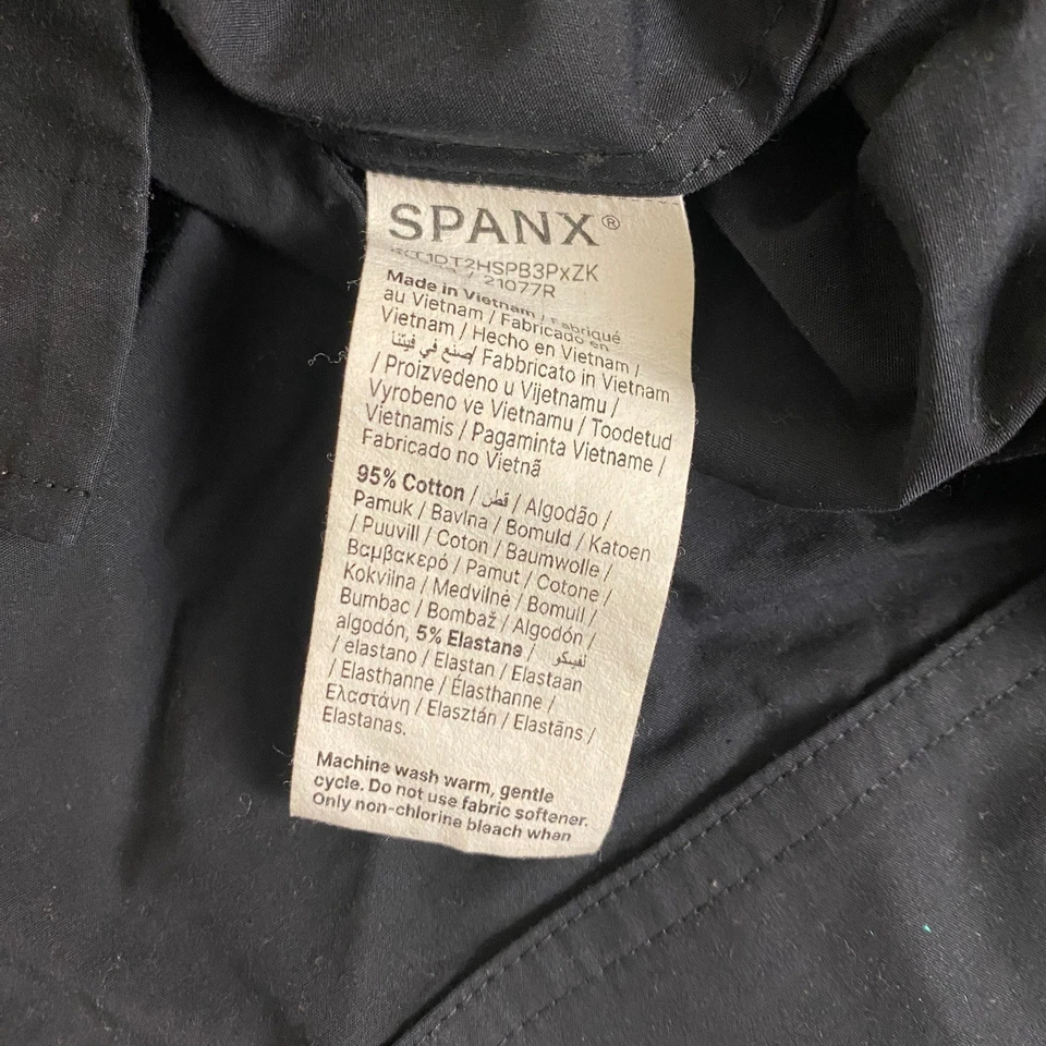 Vestido envolvente SPANX talla grande 1X negro mezcla de algodón cuello manga larga Foto 4 de 4