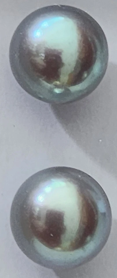 PENDIENTES HONORA PERLAS CULTIVADAS 9mm, hermosos imprescindibles gris plata nuevos en caja  Foto 3 de 4