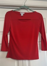 Carmen Marc Valvo Women's Red Blouse Size XSmall