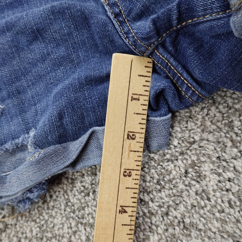 Pantalones Cortos Aeropostale Para Mujer 0 Azul Denim Jean Tiro Ultra Bajo Mini Micro Botín Y2K Foto 3 de 4