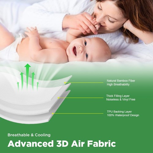 WZHOUFIE 100% WATERPROOF MATTRESS PROTECTOR QUEEN (8-18 INCH) - WHITE