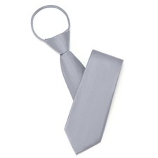 Pre Tied Adjustable Zipper Ties for Men 3.15" Womens Solid Color Necktie Grey
