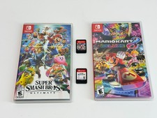 Juegos Super Smash Bros. & Mario Kart 8 (Nintendo Switch) con estuches probados
