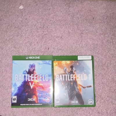 EA Battlefield Xbox One Game Lot w/ Cases & Discs: Battlefield 1 + V (2)