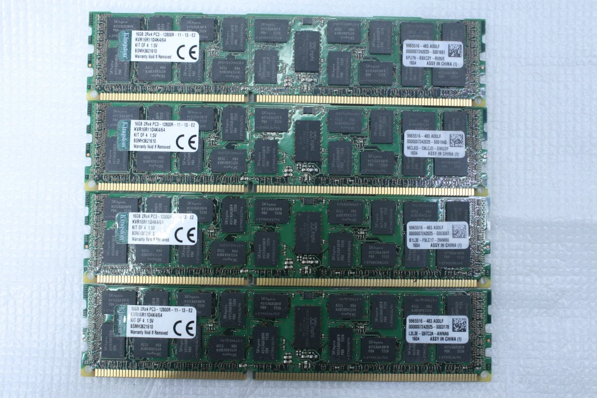PC3-12800 (DDR3-1600) Computer Memory (RAM) 64 GB Total Capacity