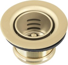Kingston Brass K451BPB Portland Stainless Bar Sink Basket Strainer, Polish Brass