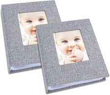 Small Photo Album 4X6 Photos, 2 Pack Linen Cover Mini Photo Book, 26-Page Holds