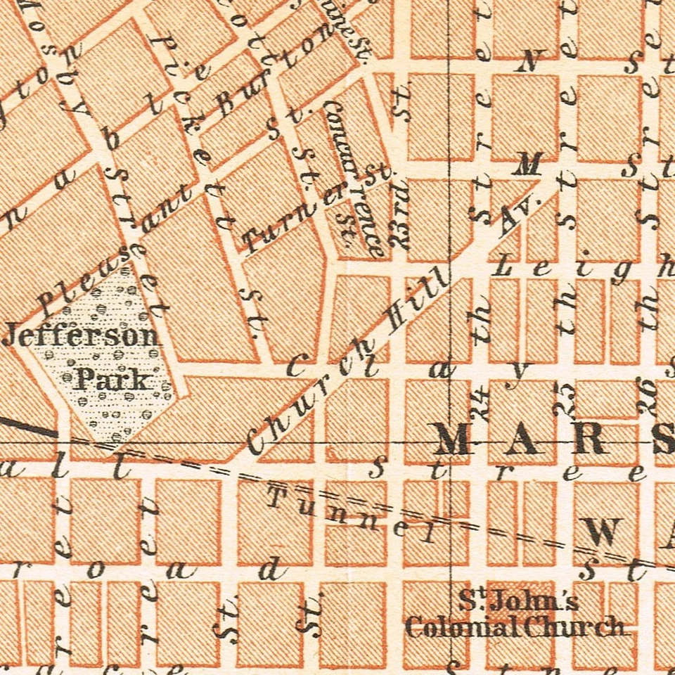 MAPA AUTÉNTICO RICHMOND 1893 Mapa Original VIRGINIA Mapa EE. UU. Foto 3 de 4