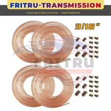 4 x Copper Nickel Brake Line Tubing Kit 3/16 OD 25 FT Coil Roll All Size Fitting