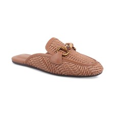 Women's Kayda Raffia Woven Slip On Mules Tobacco Brown
