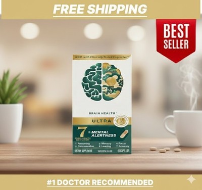 Brain Health Supplement   Mental Alertness, Memory & Focus Support, 60 Capsules