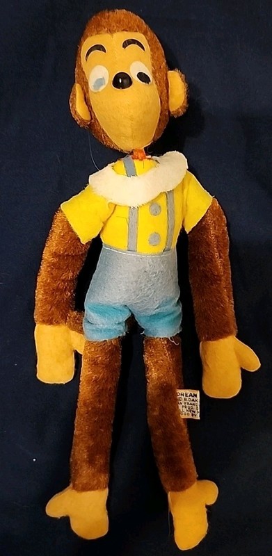 Vintage Dakin Dream Pets Monkey Stuffed Animal Prod. Of Japan 12”