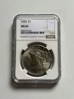 1925 $1 Silver Peace Dollar NGC MS62