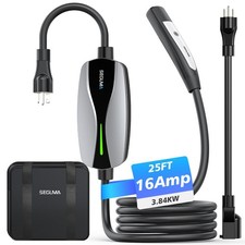 Portable Level 1/2 EV Charger for Tesla, 16Amp NACS Car Charger with 110V-240...