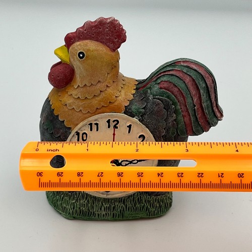 Vintage Rooster Clock Farmhouse Kitchen Decor Chicken Figurine - Picture 6 of 6