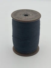 Vintage Wooden Spool Blue Silk Vintage Sewing 3.75" Height Pen Argyl Silk Co.