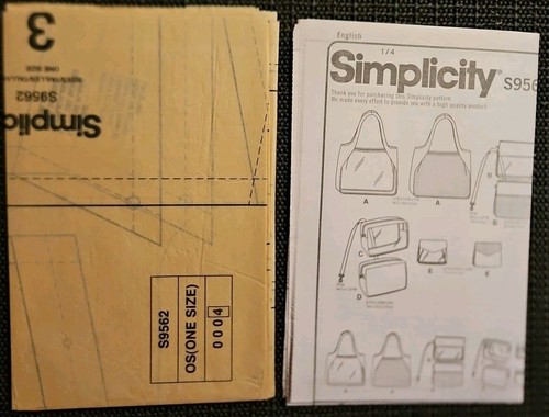 Simplicity S9562 R11471 Tote Bag Handbag Pouch Assorted Styles & Sizes UC FSHIP - Picture 6 of 8