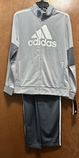 NWT ADIDAS Kids Boys 2 Pc. Set Track Suit Sport Gray Pants Jacket XL 18/20
