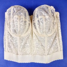 Goddess Lace Bustier Longline Underwire Strapless Bra GD0689 Ivory 36DD