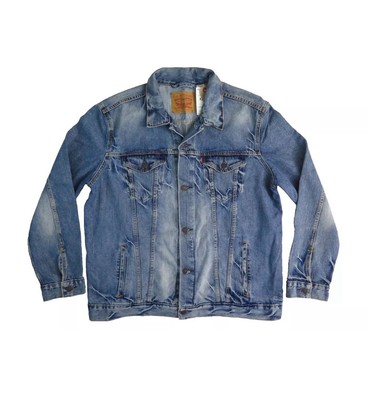 Levi s Spire Destructed Denim Trucker Jacket Size XXL Distressed New In Bag