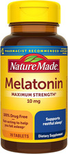 Melatonin 10Mg Maximum Strength Tablets, 100 Drug Free Sleep Aid