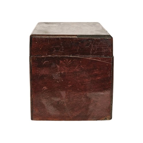 An Antique Regency Period Mahogany Tea Caddy with Fitted Interior - Picture 5 of 12