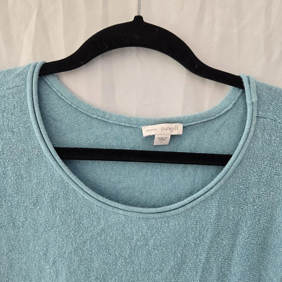 PureJill Kimono Cotton Cashmere Sweater Women's Large Coastal Lagenlook Resort  - Image 4 of 4