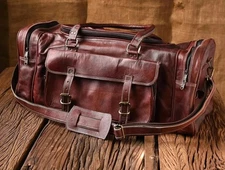 Real Targate Leather Large Travel Luggage Handmade, Gym, sholder bag