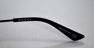 NEW GUCCI GG0324OJ Titanium Brown/Gold RECTANGLE Eyeglass Frames