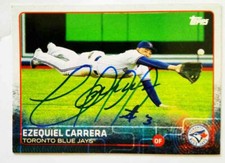 Ezequiel Carrera Autograph Rare Toronto Blue Jayz