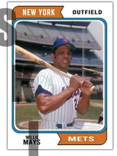 1974 STCC #662 Topps Willie Mayes New York Mets San Francisco Giants HOF custom