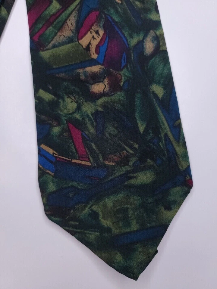 Corbata formal Stonehenge para hombre 56"Lx4"W verde/púrpura Foto 2 de 4