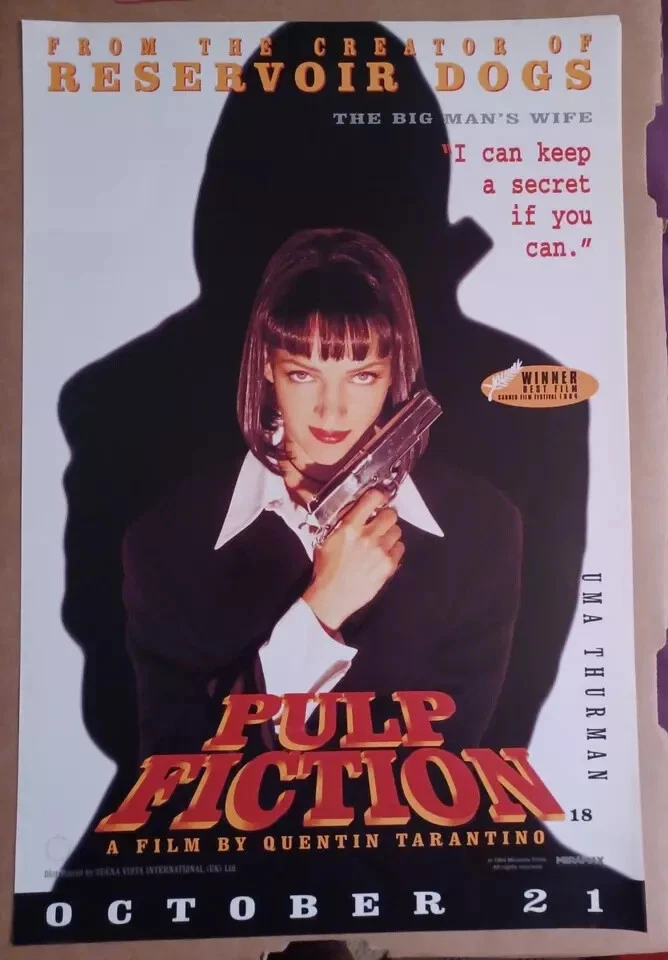 Pulp Fiction Complete Set of 4 Original 1994 UK Miramax Promotional Film Posters - Bild 2 von 4