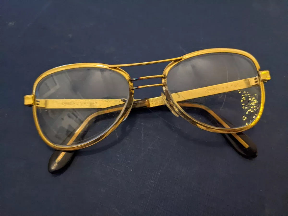 Vintage Eyeglasses Marine Men s Made in USA 5 1 4 Gold Brass Color Costume Fun