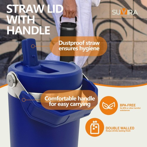 SUVIRA 20/30 Oz Stainless Steel Double Wall Vacuum Insulate Tumbler, Coffee Mug. - Foto 12 di 23