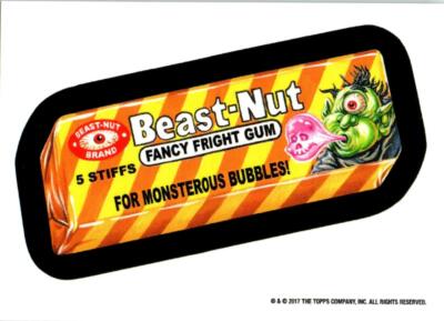 2017 WACKY PACKAGES OLD SCHOOL SERIES 6 TAN BACK CARD BRAST NUT FANCY FRIGHT GUM