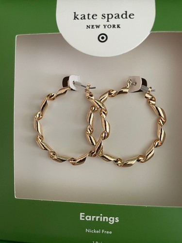Kate Spade X Target Gold Metal Ribbon Hoop Earrings