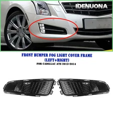 Gloss Black Front Fog Light Cover For Cadillac ATS 2013-2014 Left Right