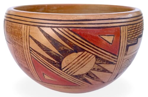 Vintage Hopi Polychrome Sikyatki Revival Beth Sakeva Signed Pottery Bowl