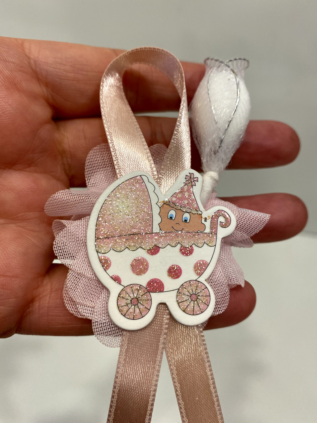 Gastgeschenk Taufe Babyshower Girl Rosa Bebeksekeri Mevlüt Mandel Baby Magnet