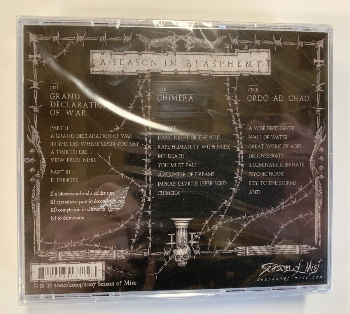 Mayhem - A Season In Blasphemy 3 X CD Season Of Mist Release