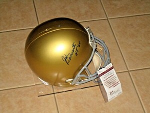 John Huarte signed Notre Dame Fighting Irish NCAA Full Size Helmet JSA FS HT 64