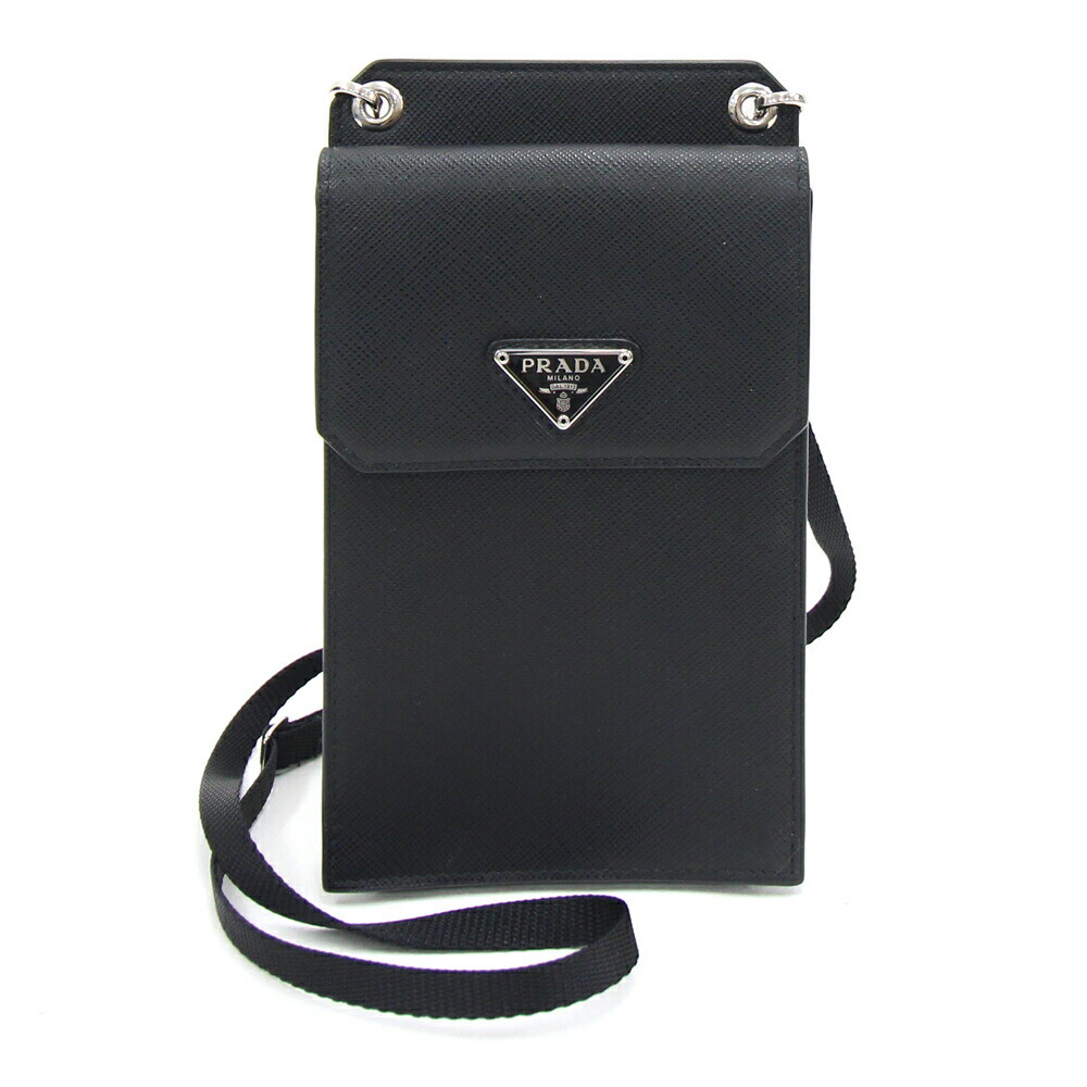 Prada Shoulder Bag Smartphone Shoulder 2ZH068 Black Leather
